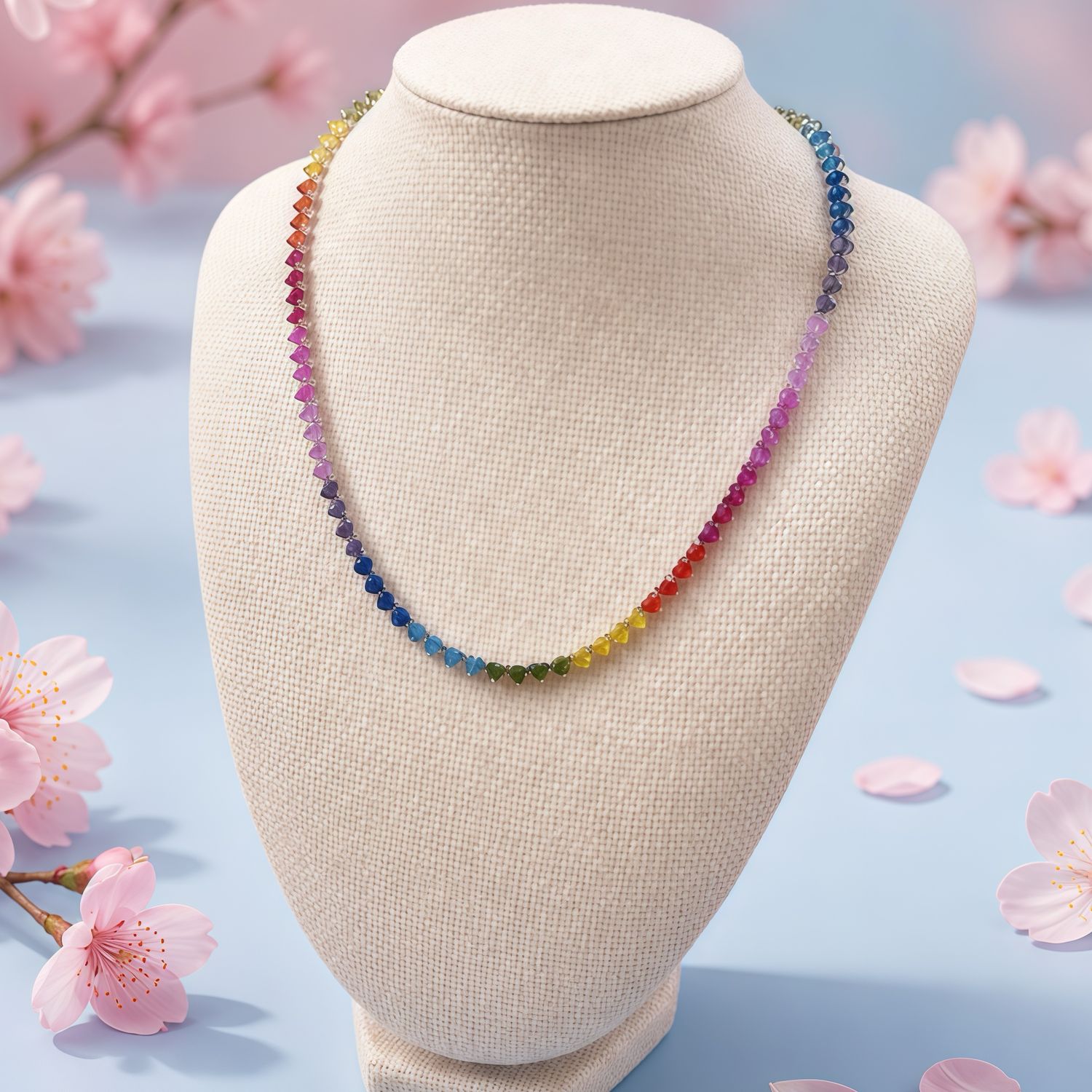 Gargantilla estilo TNNS Corazones multicolor acetrina plata 925