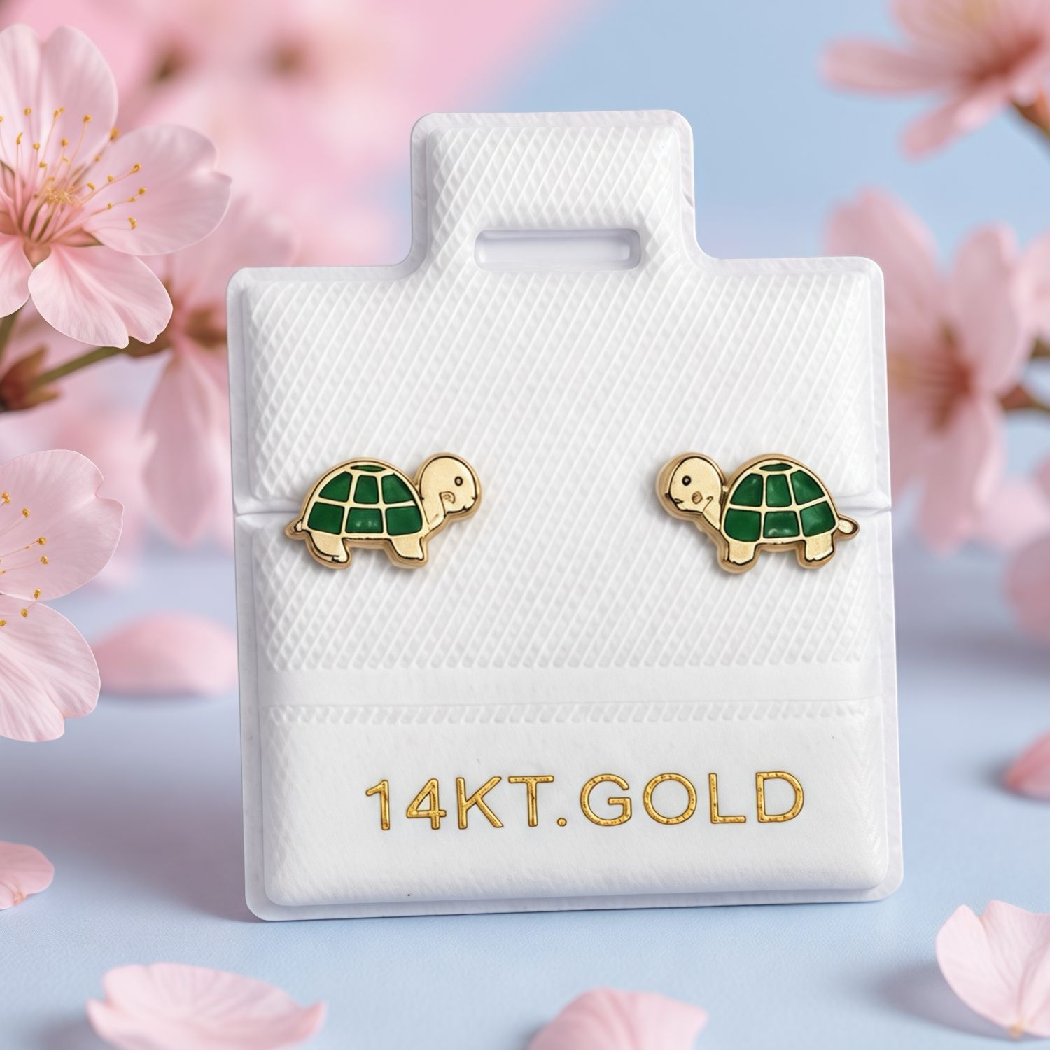 Broquel Tortuguita  Esmaltada Oro 14k Mexicano