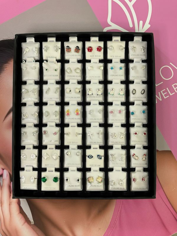 caja de broquel 42 Pares Plata 925