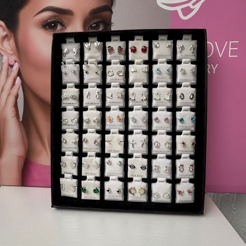 caja de broquel 42 Pares Plata 925