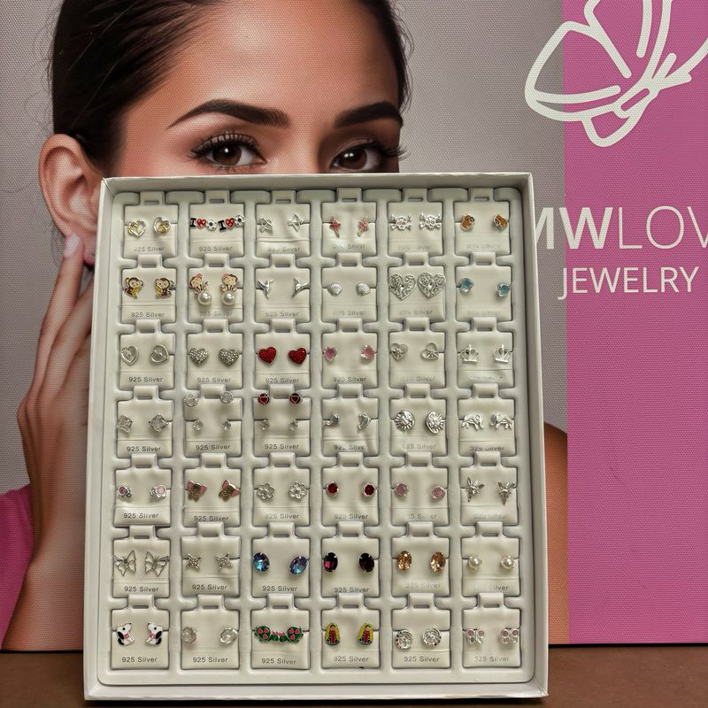 caja de broquel 42 Pares Plata 925