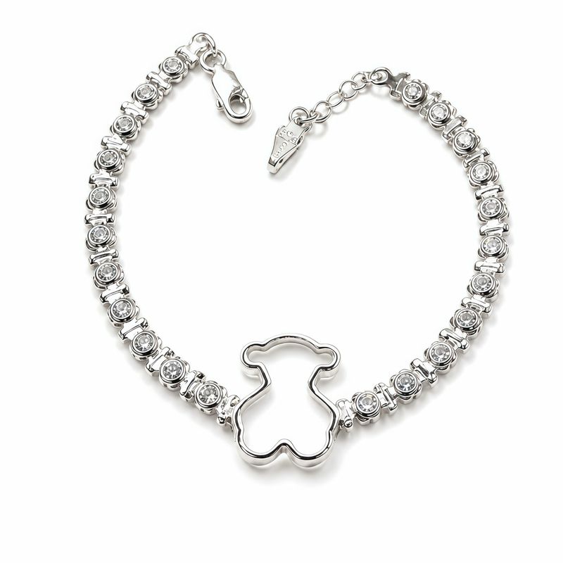 Pulsera Osito Blanco ZC's Blancas  Plata 925 Mexicana
