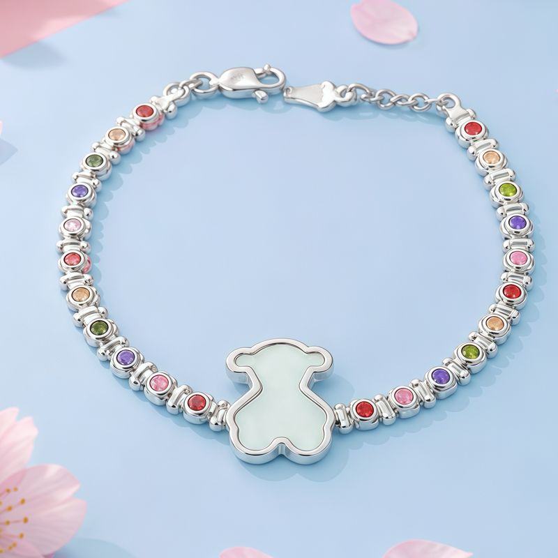 Pulsera Osito blanco  ZC's Multi  Plata 925 Mexicana