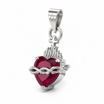 Dije Sagrado Corazon de Jesus Plata 925 mexicana