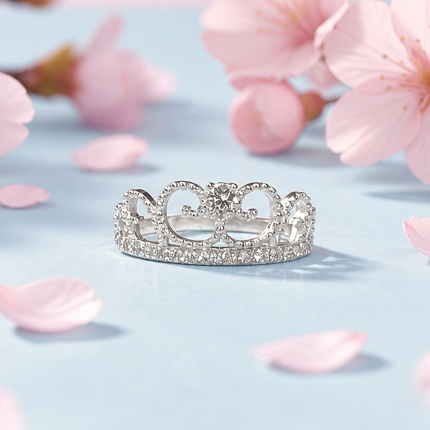 Anillo Corona ZC Blanca Plata 925 Mexicana