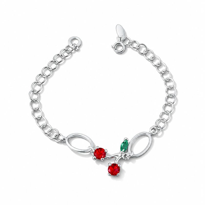 Pulsera Cerezas Plata 925 Mexicana