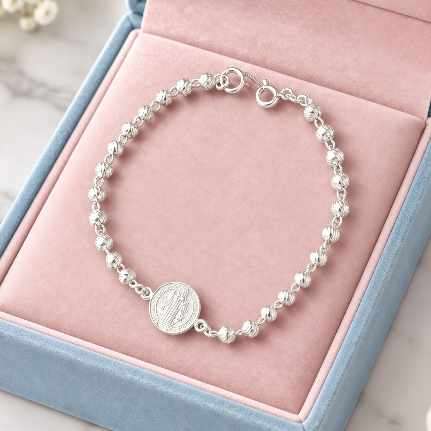 Pulsera San Benito Protector Plata 925