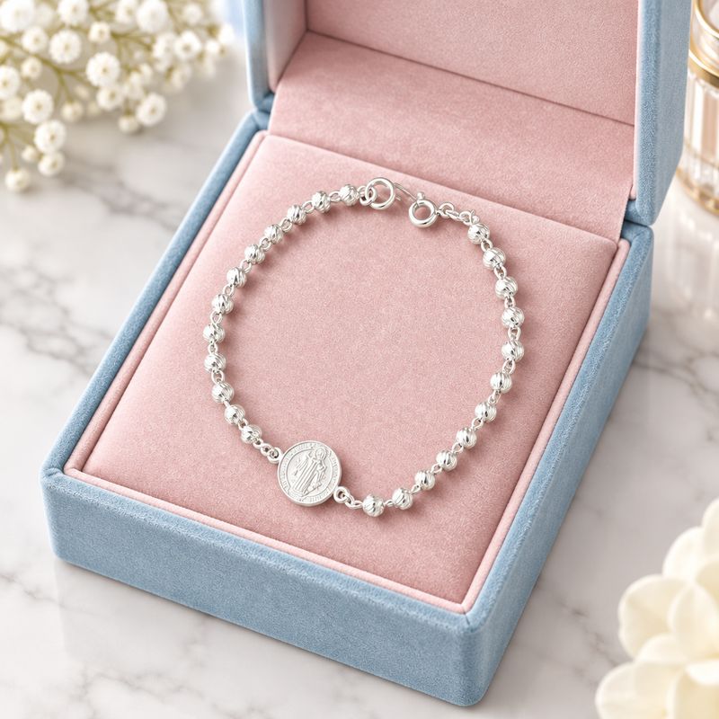 Pulsera San Benito Protector Plata 925