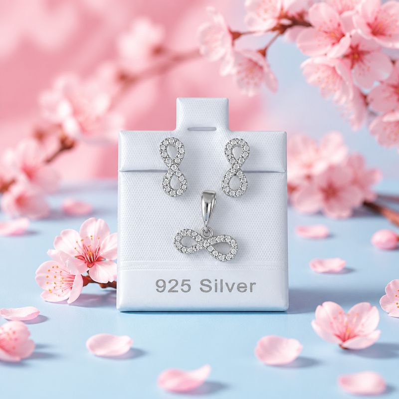 Set infinito Micropave plata 925