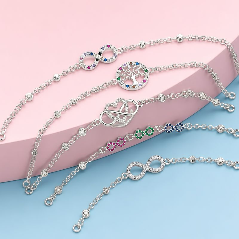 Paquete 5 Pulseras Fancy's plata 925 Mexicana