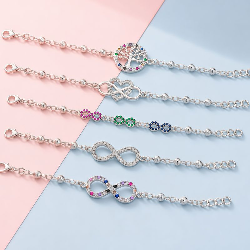 Paquete 5 Pulseras Fancy's plata 925 Mexicana
