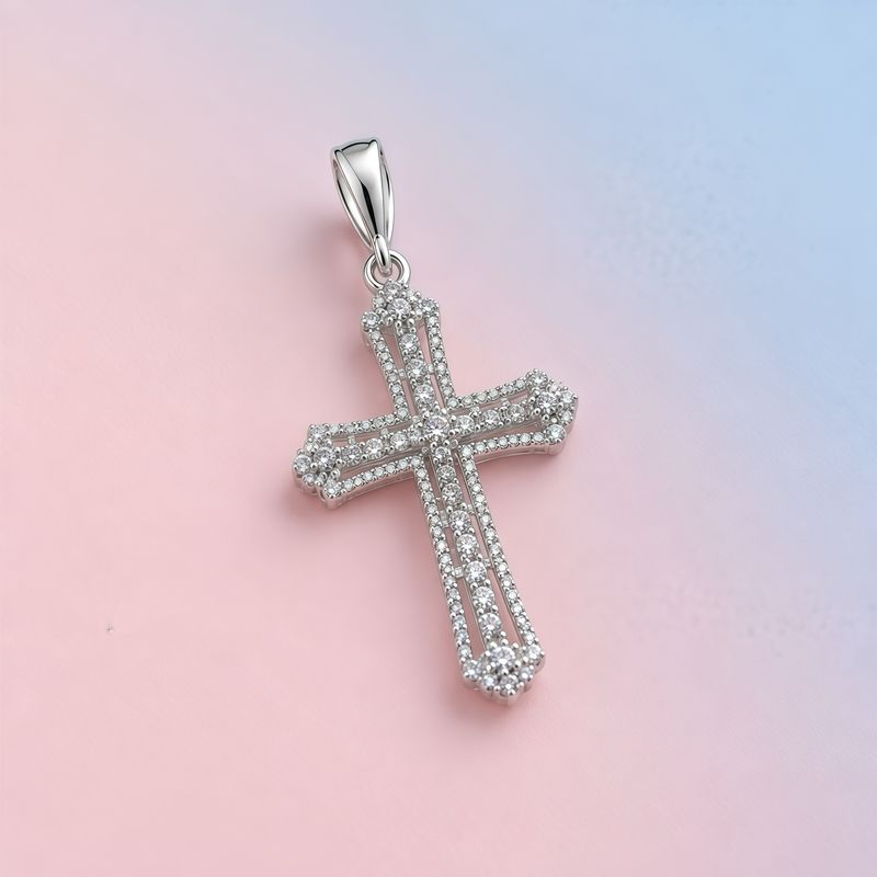 Dije Cruz Fancy plata 925 mexicana