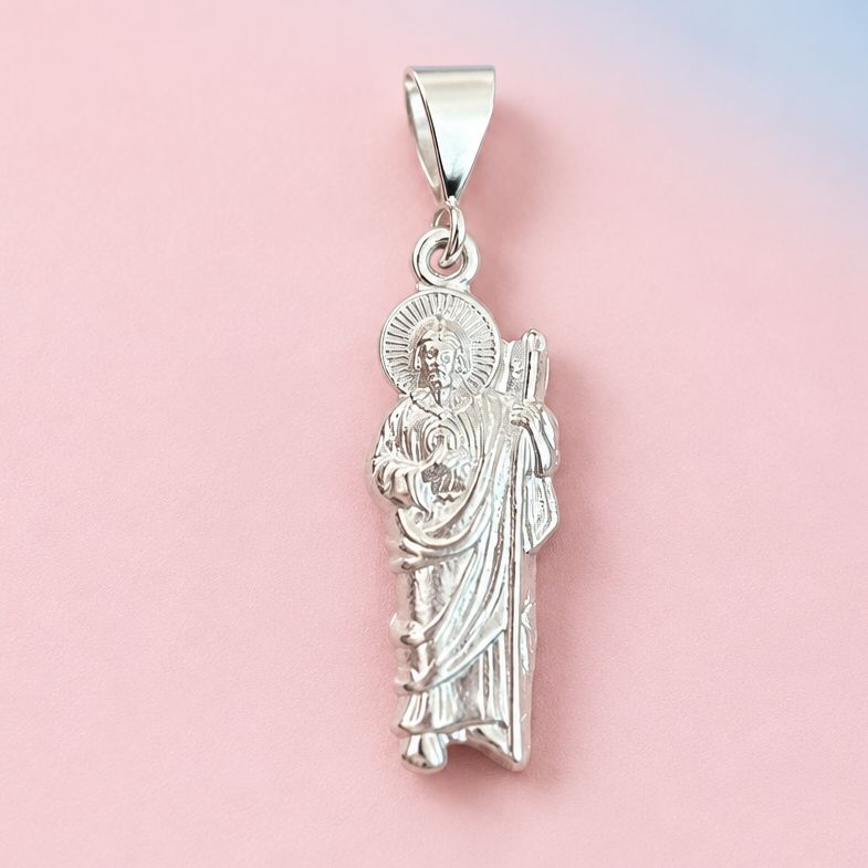 Dije San Judas Basico  Plata 925 mexicana