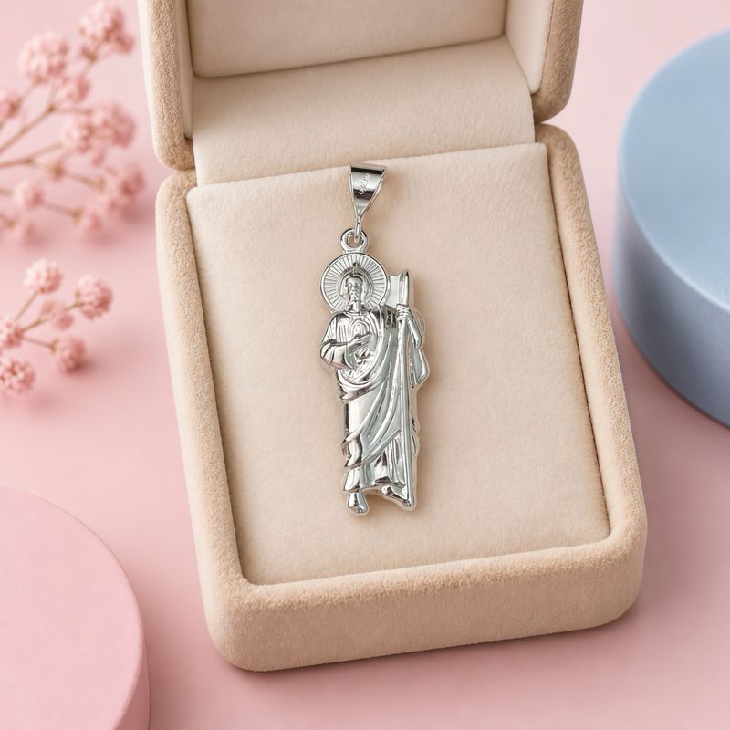 Dije San Judas Basico  Plata 925 mexicana