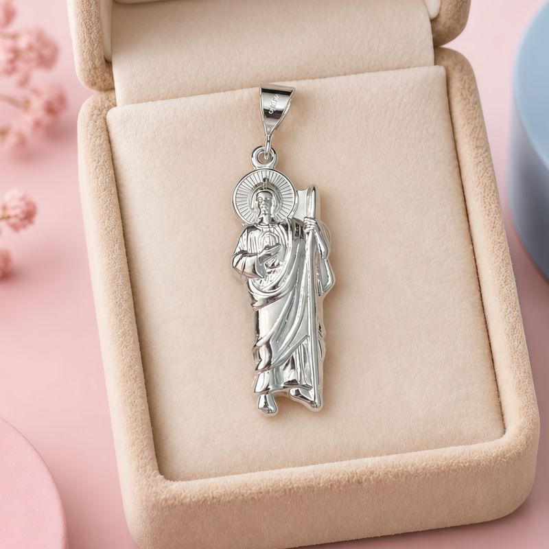 Dije San Judas Basico  Plata 925 mexicana