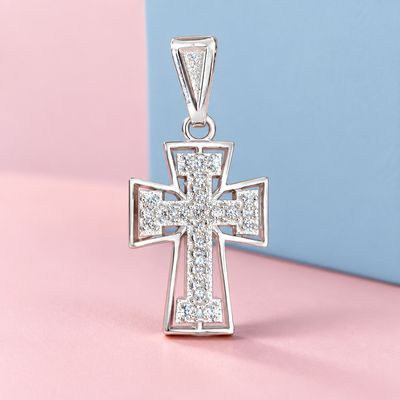 Dije Cruz Micropave Plata 925 Mexicana