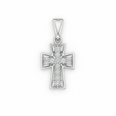 Dije Cruz Micropave Plata 925 Mexicana