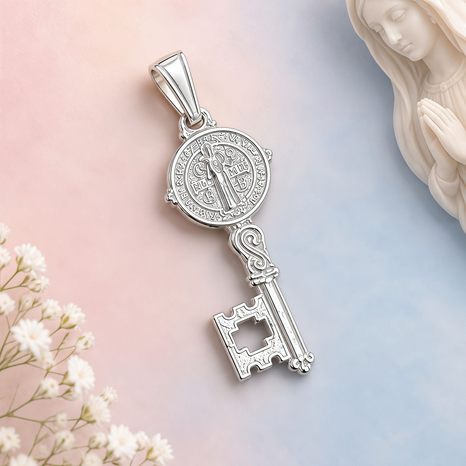 Dije Llave san Benito Mini Plata 925 Mexicana