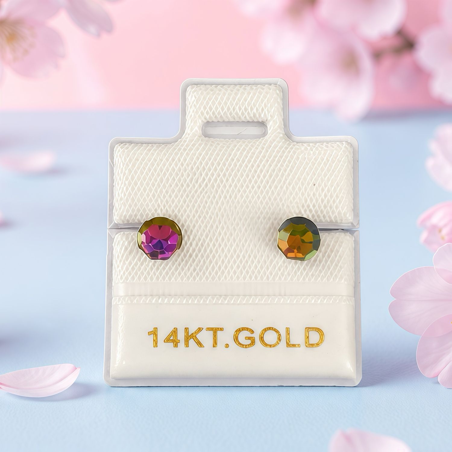 Broquel Arcoíris 4mm Oro 10k Mexicano