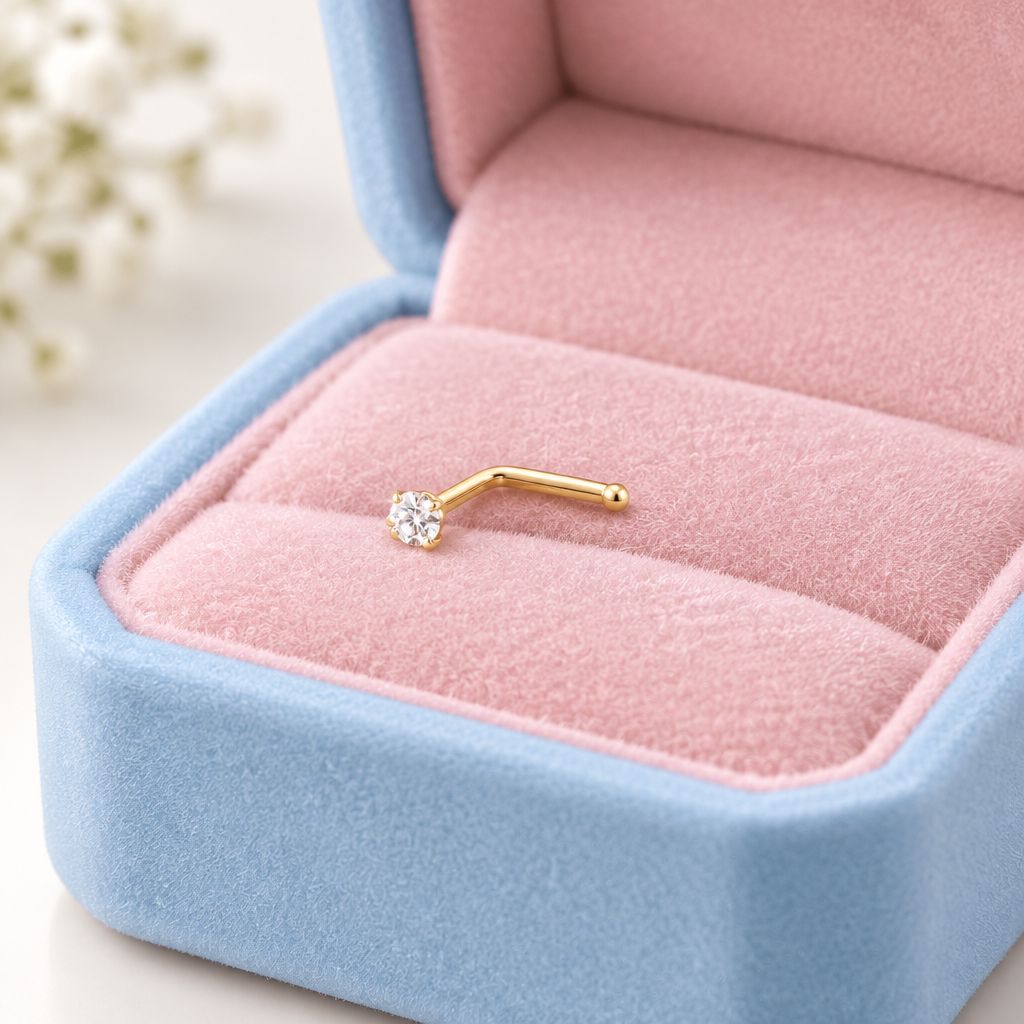 Piercing Nariz L Blanco Oro 10K Mexicano