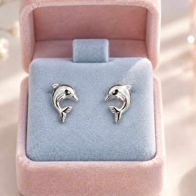 Broquel Delfines Plata 925 Thailandes