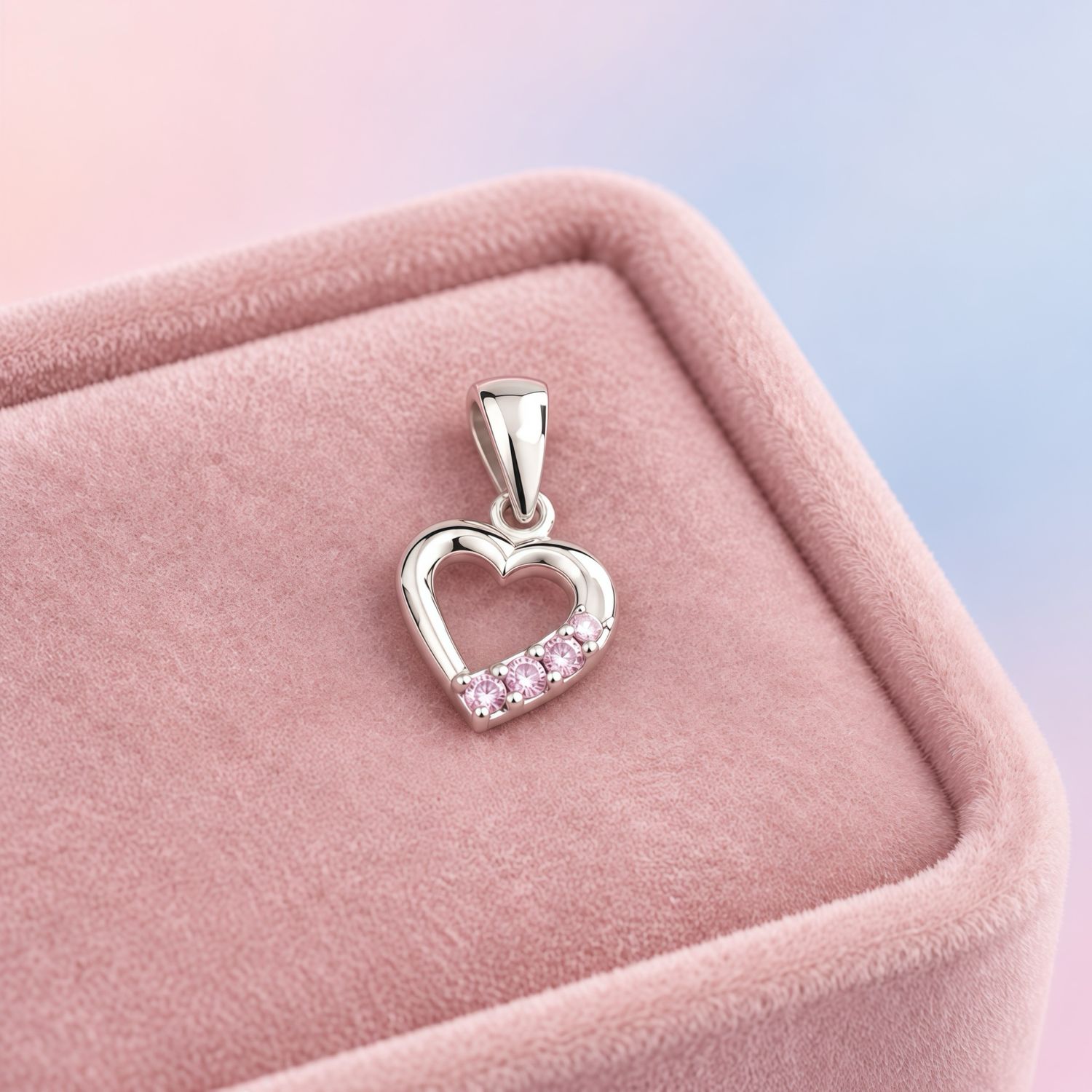 Dije Mini Corazon  Premium con Moisanita Plata 925 Tailandesas