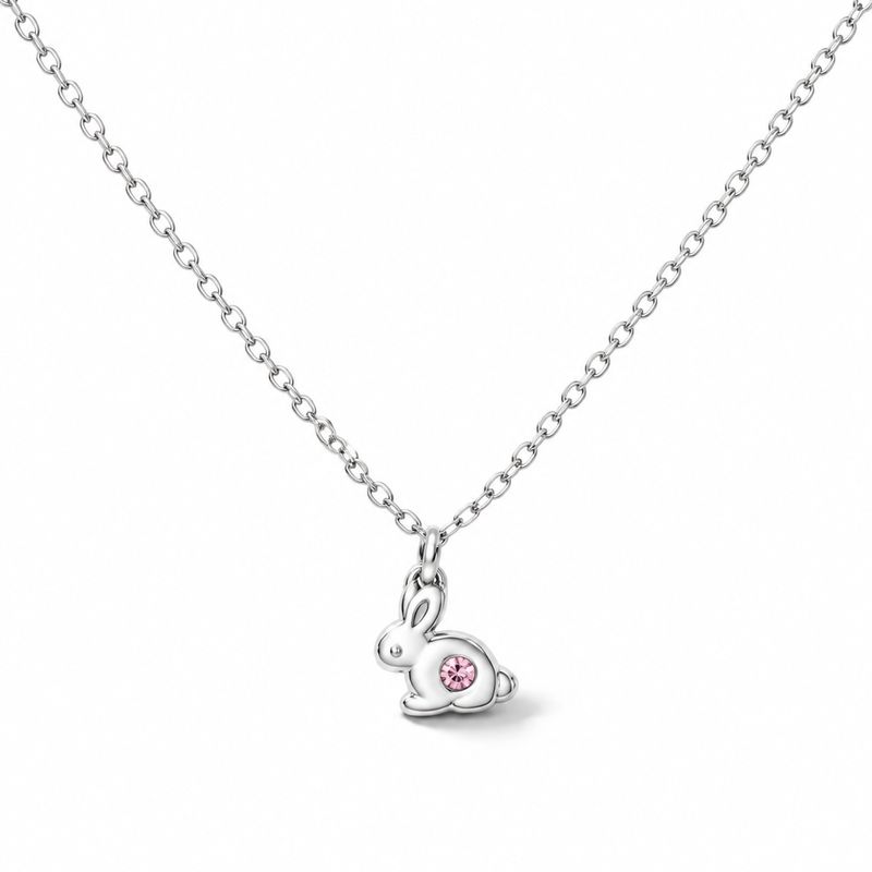 Collar para niña Conejito esmaltado  Plata 925 Tailandesas