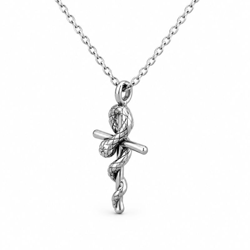 Collar Serpiente en cruz Oxy Plata 925 Tailandesas