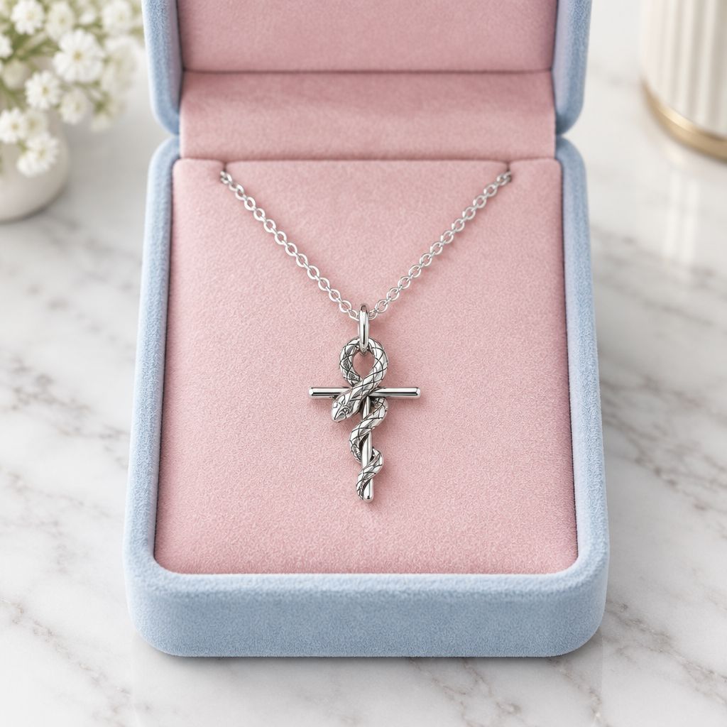 Collar Serpiente en cruz Oxy Plata 925 Tailandesas