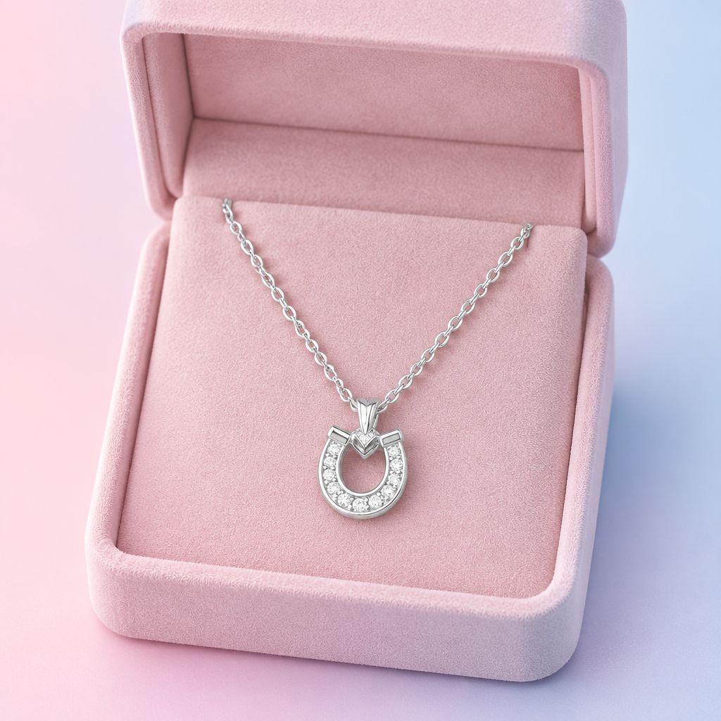 Collar Herradura Corazon Plata 925 Tailandesas