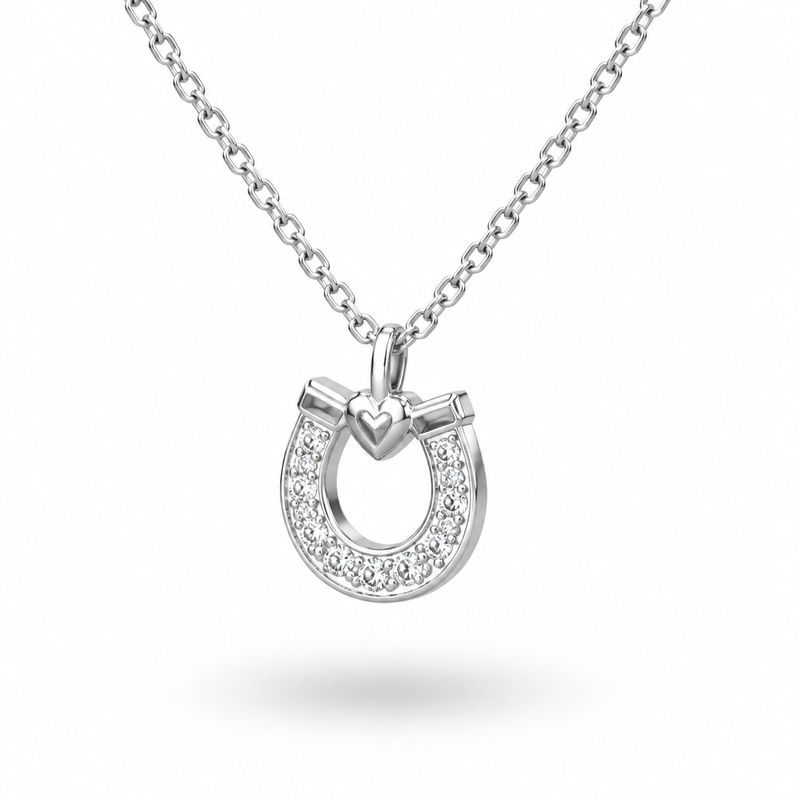 Collar Herradura Corazon Plata 925 Tailandesas