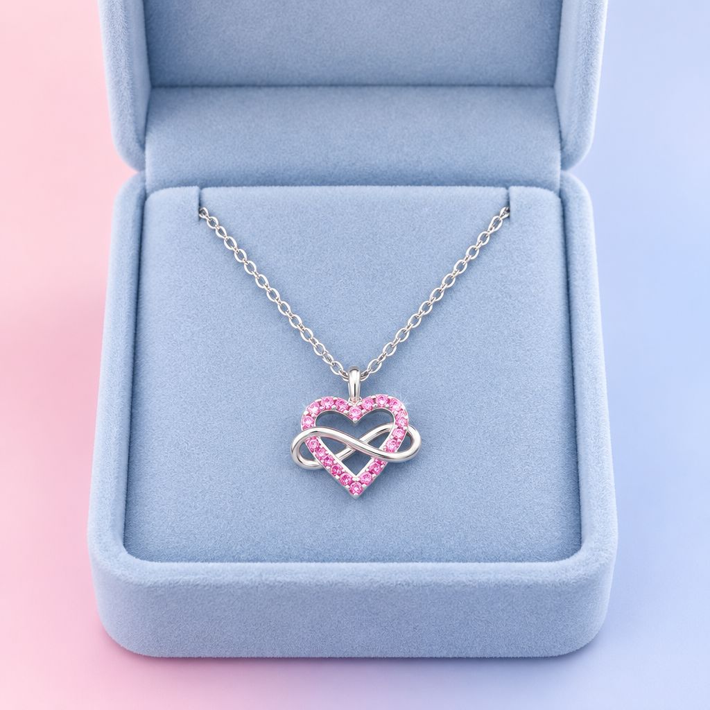 Collar Infinito Corazon Plata 925 Tailandesas