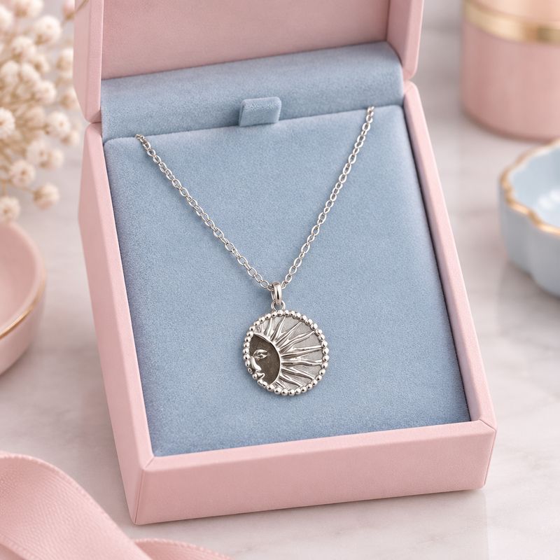 Collar Medio sol Plata 925 Tailandesas