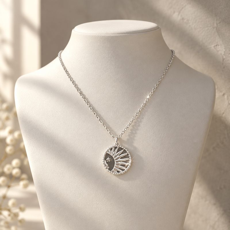 Collar Medio sol Plata 925 Tailandesas