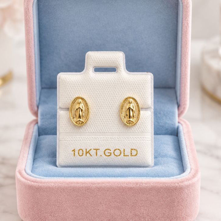 Broquel Virgen Guadalupe Moneda Oro 10K Mexico