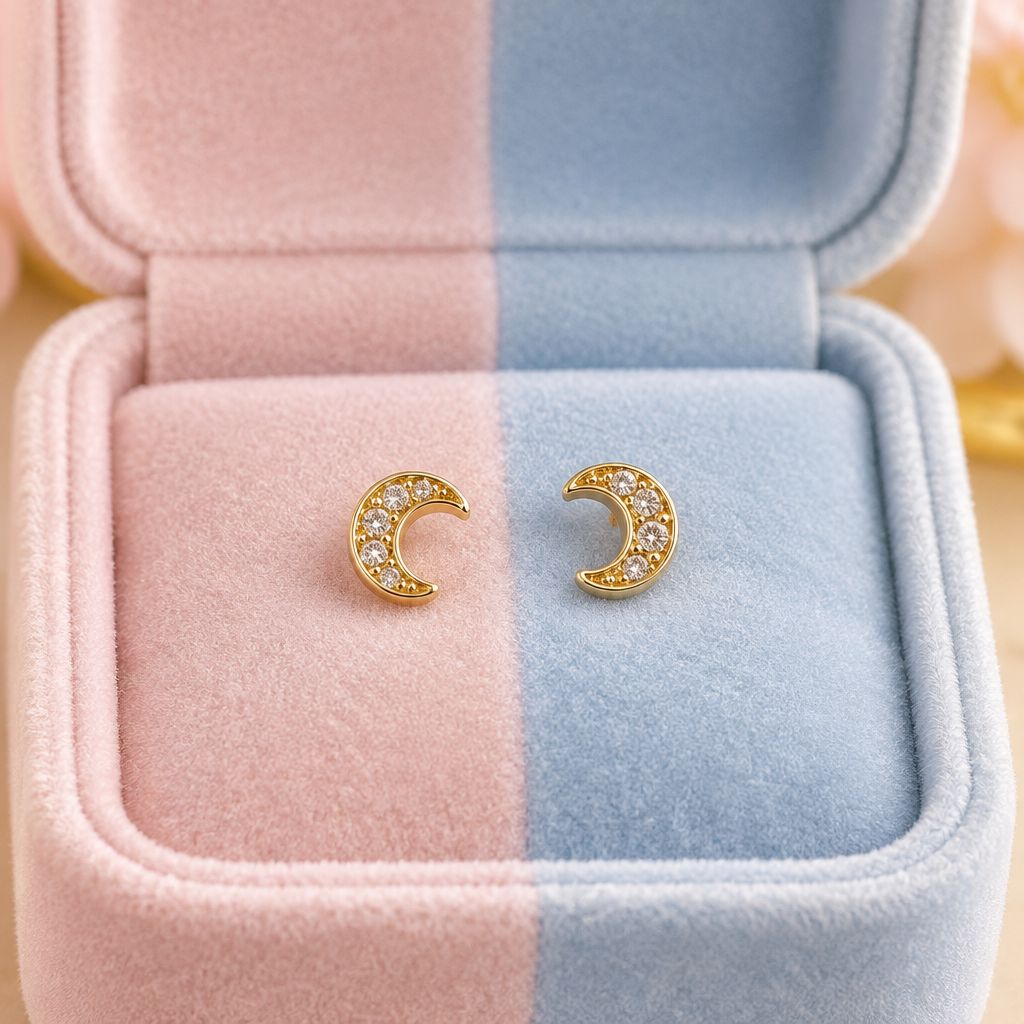 Broquel Lunita  oro 14K