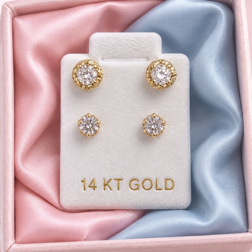 Broquel Curvo Blanco con negro corazón Oro 14k Mexicano