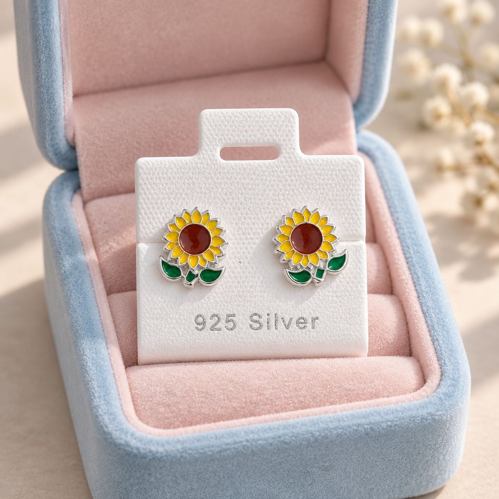 Broquel Girasol Esmaltado Plata 925 MX