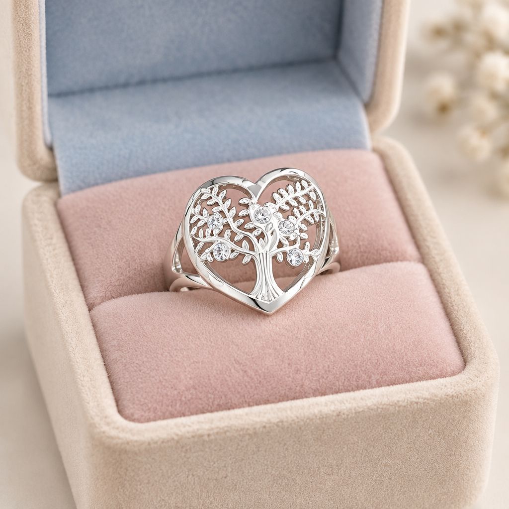 Anillo Corazon Arbol Plata 925 Plata 925 Mexicana