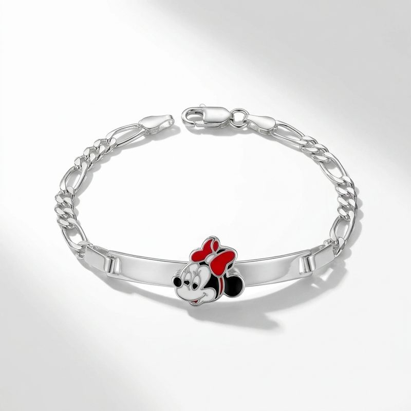 Pulsera estilo Figaro  figuritas ratoncita Plata 925