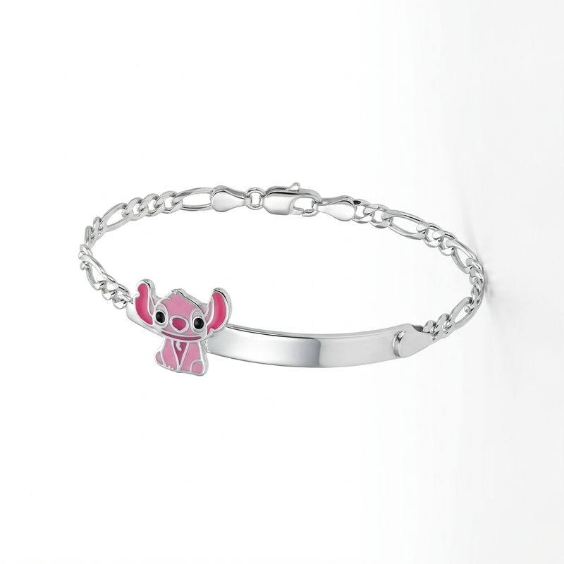 Pulsera estilo Figaro  figuritas Animalito Rosa Plata 925
