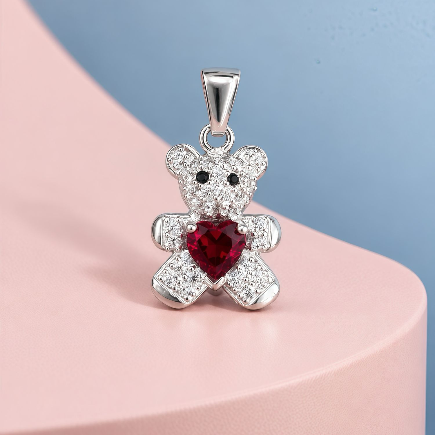 Dije Osito Pancita Roja Plata 925 Mexicana