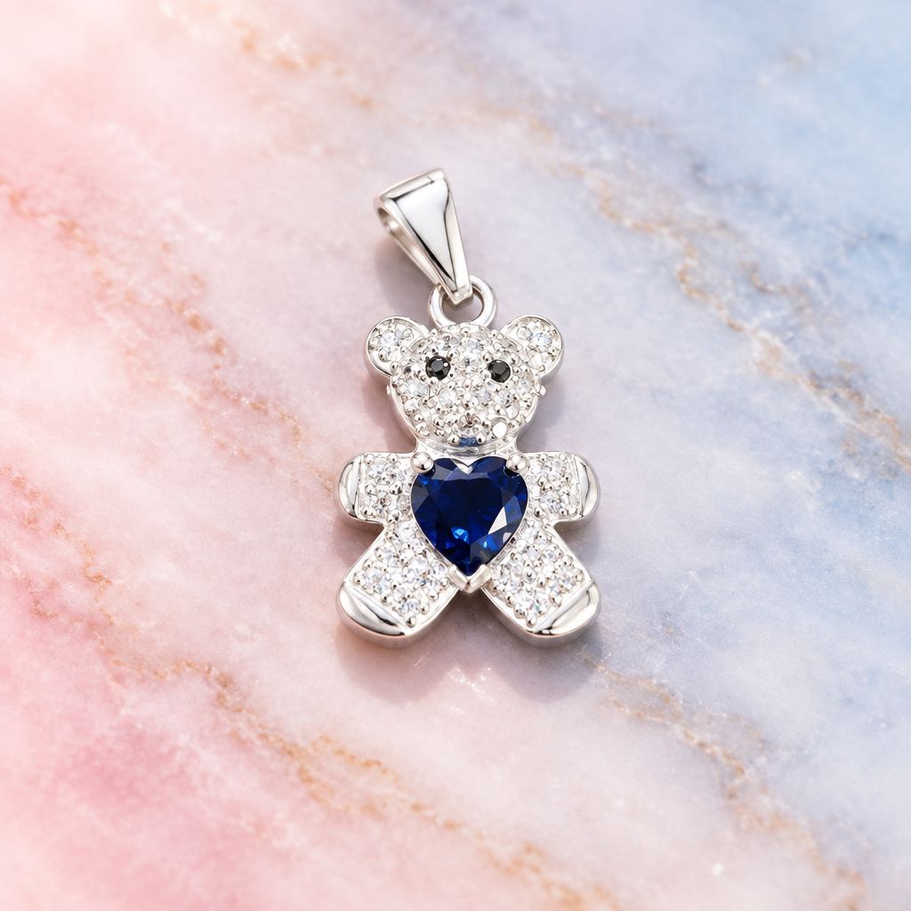 Dije Osito Pancita Navy Plata 925 Mexicana