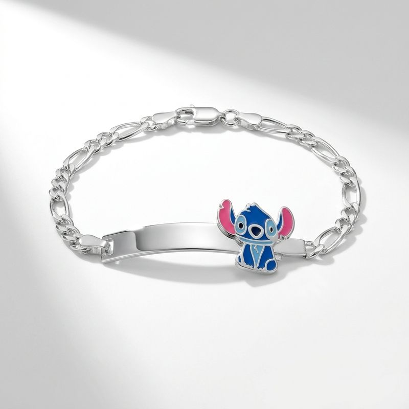 Pulsera estilo Figaro  figuritas Animalito Azul Plata 925