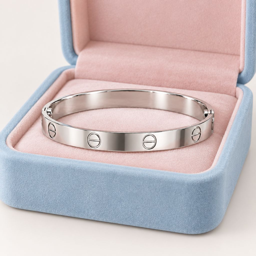 Pulsera Brazalete Cart medida 7' Plata 925 Italiana
