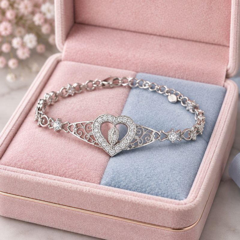 Pulsera Fancy Virgen Guadalupe con Rodio, Plata 925 Italiana