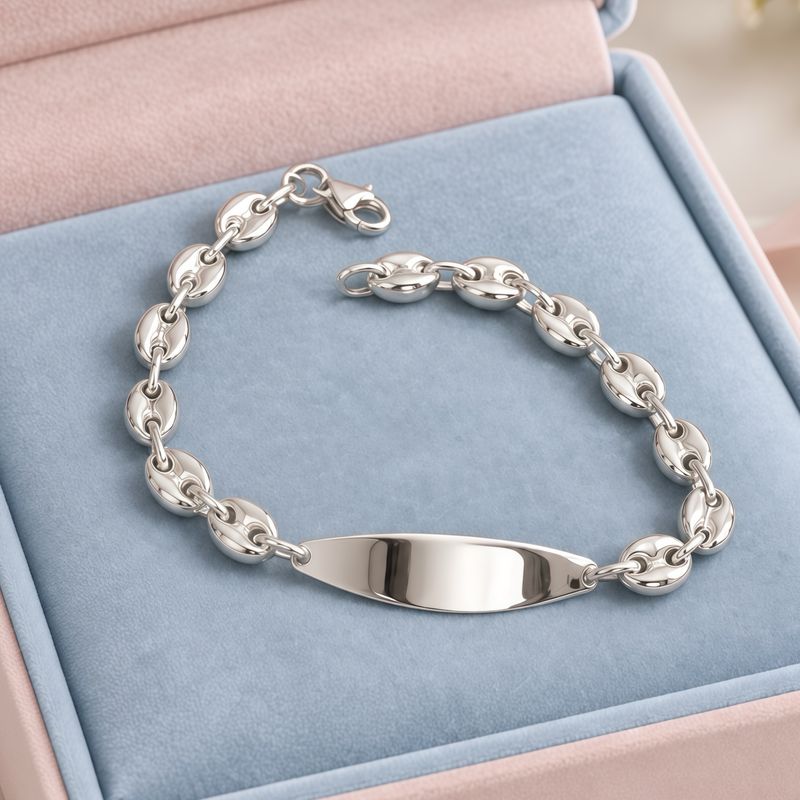 Pulsera estilo Gugg 7" Plata 925 Italiana
