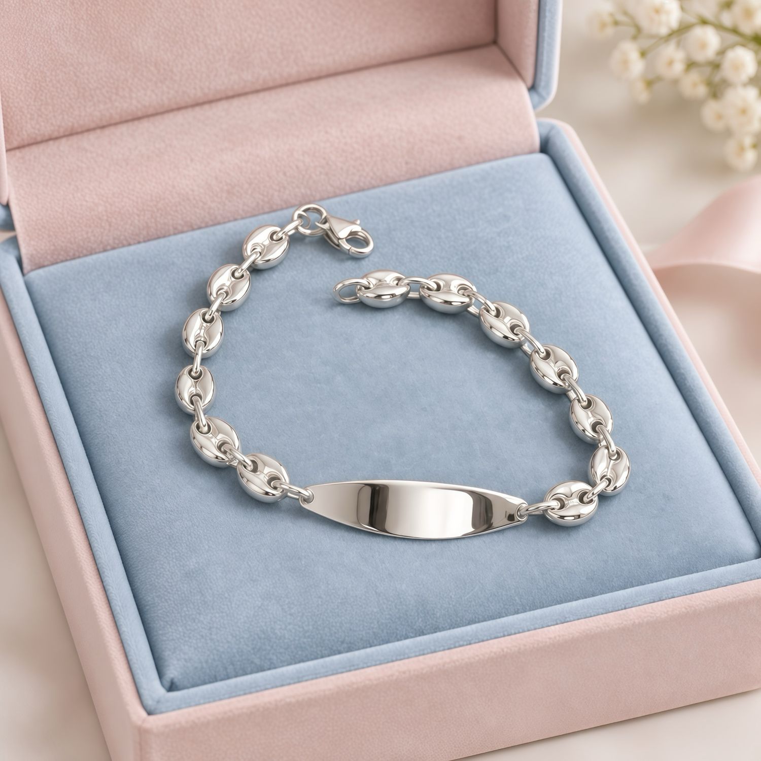 Pulsera estilo Gugg 7" Plata 925 Italiana