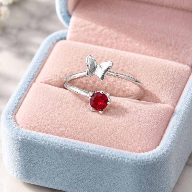 Anillo Mariposita ZCs Ajustable entre 6 y 7  Plata 925 Mexicana