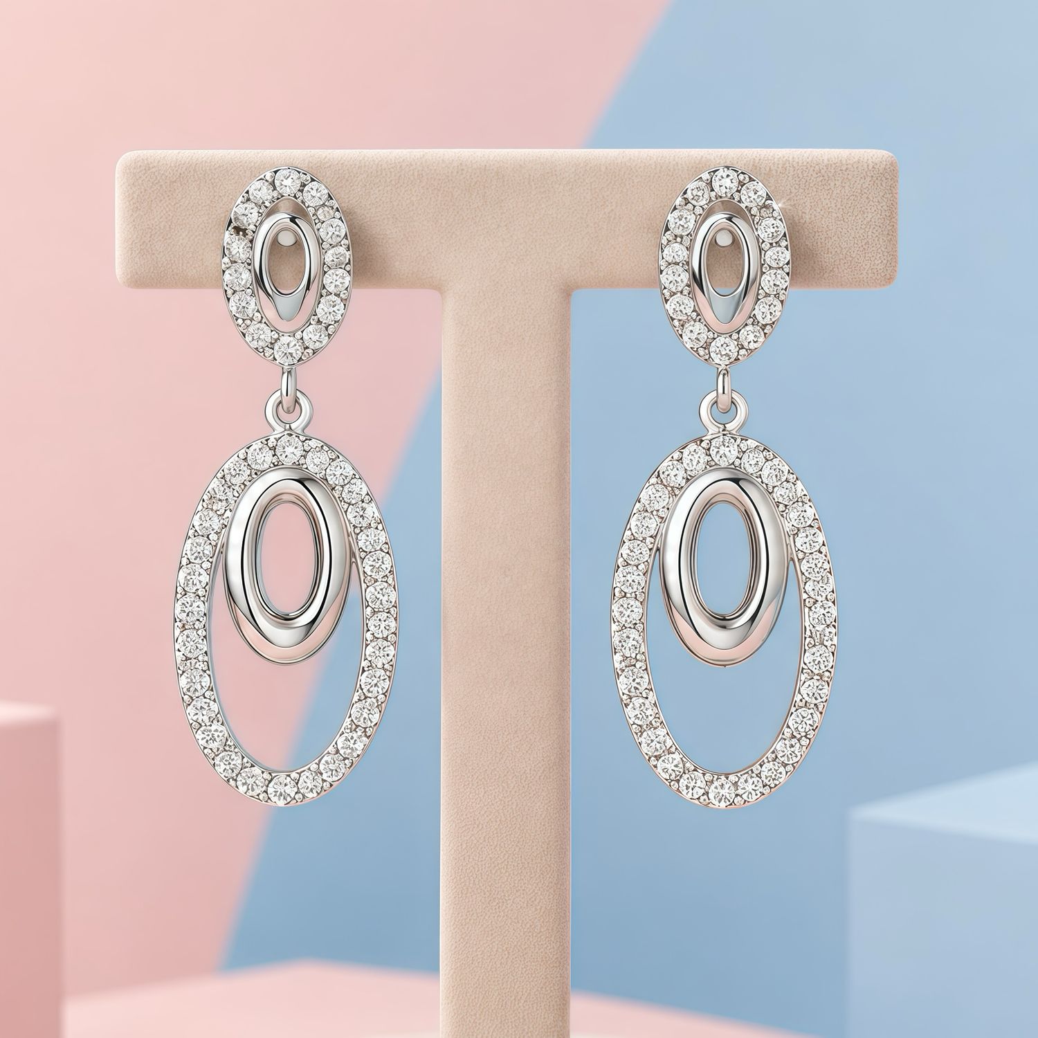aretes Largos Micropabe Fancy Plata 925 Mexicana